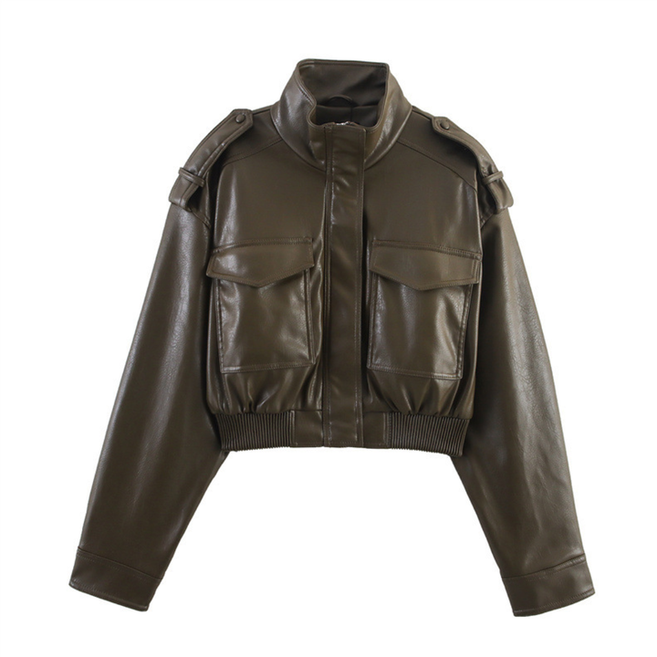 ZOYA™ – Faux Leather Biker Short Jacket | Elina Dublin