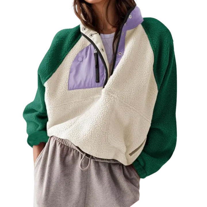ZOSIA™ – Cozy Colorblock Fleece Zip Jacket | Elina Dublin