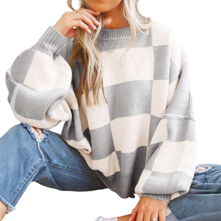 Doirchnoc - Plaid Dropshoulder Sweater | Elina Dublin