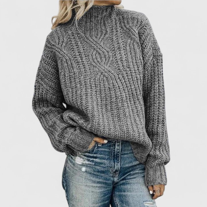 Clotilde™ — Comfortable Textured Turtleneck Sweater | Elina Dublin