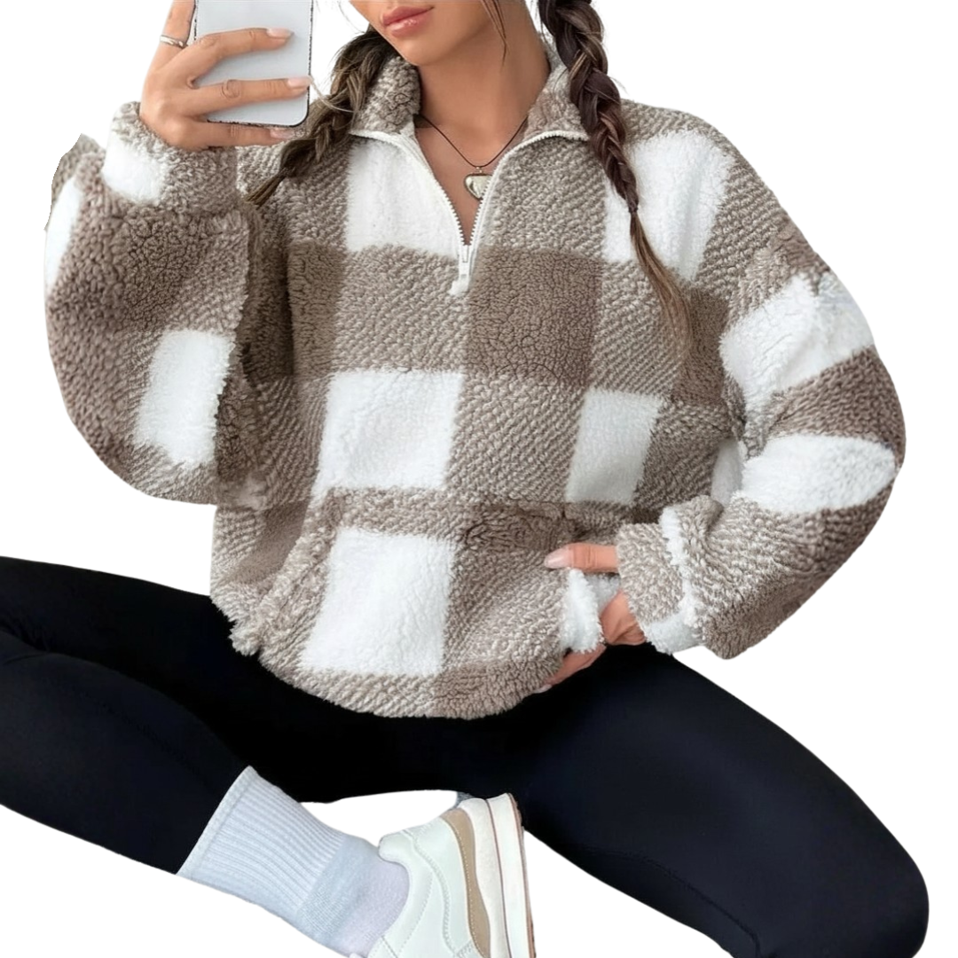 Ceanghleann - Plaid Fleece Sweater | Elina Dublin