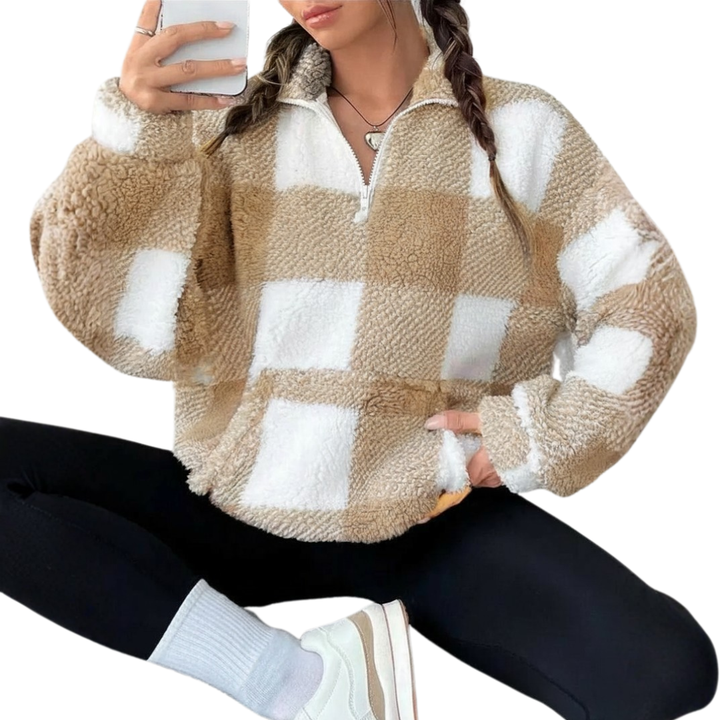 Ceanghleann - Plaid Fleece Sweater | Elina Dublin
