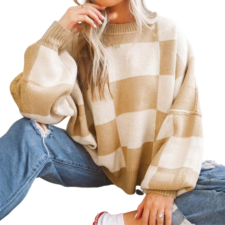 Doirchnoc - Plaid Dropshoulder Sweater | Elina Dublin