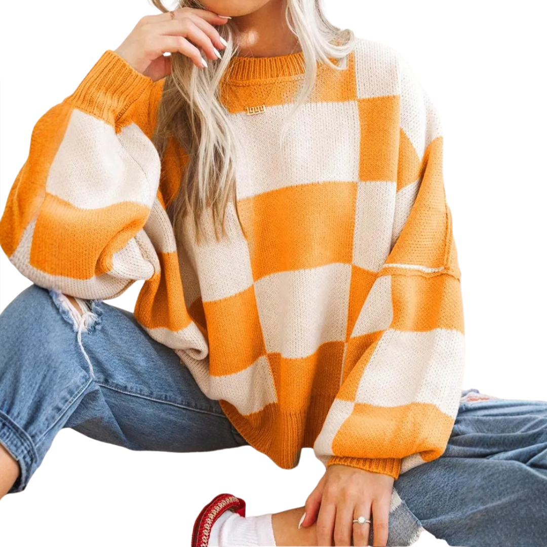 Doirchnoc - Plaid Dropshoulder Sweater | Elina Dublin