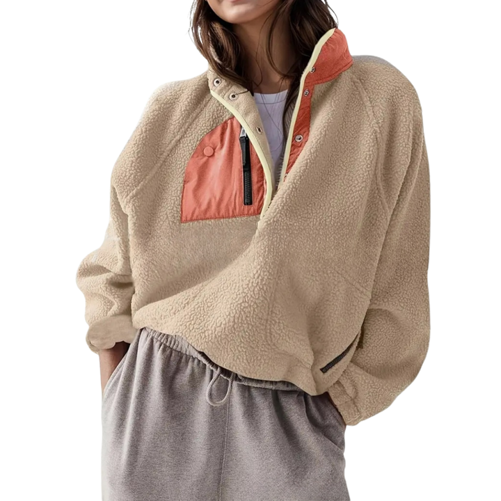ZOSIA™ – Cozy Colorblock Fleece Zip Jacket | Elina Dublin