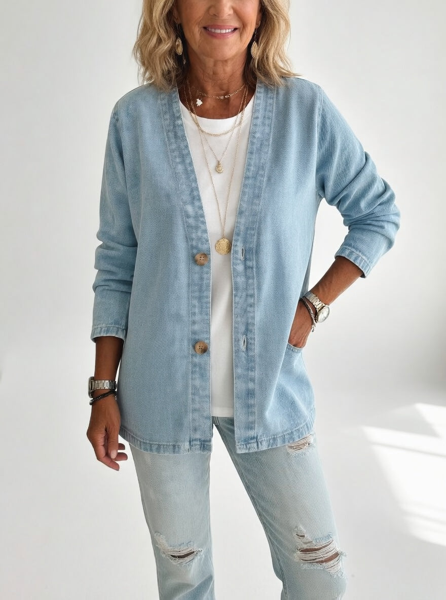 Claironne™ — Timeless Elegant Casual Denim Jacket | Elina Dublin