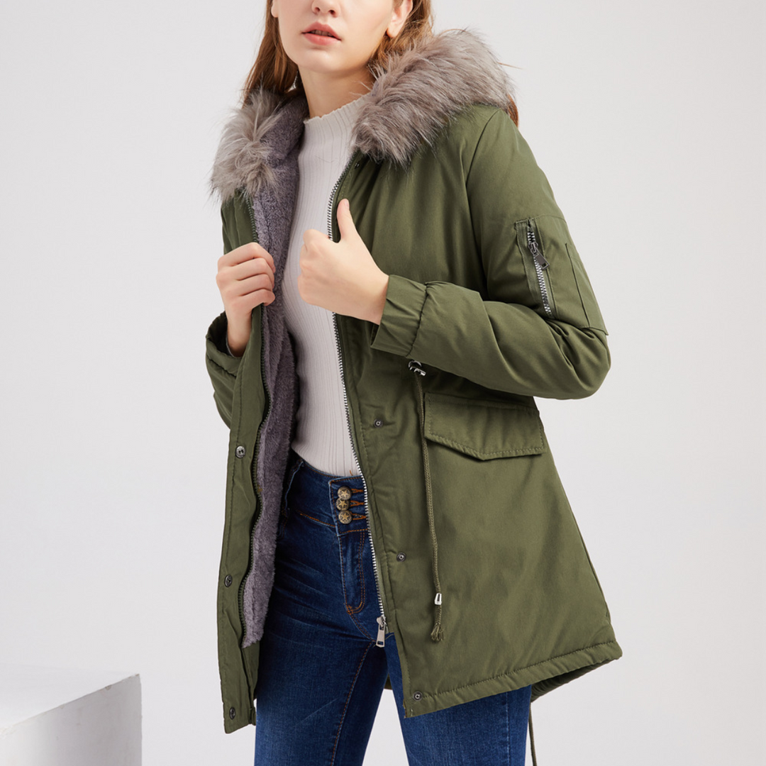 MARINA™ | Warm Velvet-Trimmed Parka | Elina Dublin