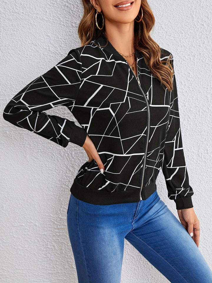MILA™ |  Artistic Pattern Zip-Up Jacket | Elina Dublin