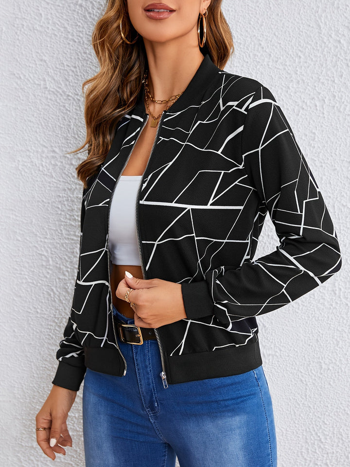 MILA™ |  Artistic Pattern Zip-Up Jacket | Elina Dublin