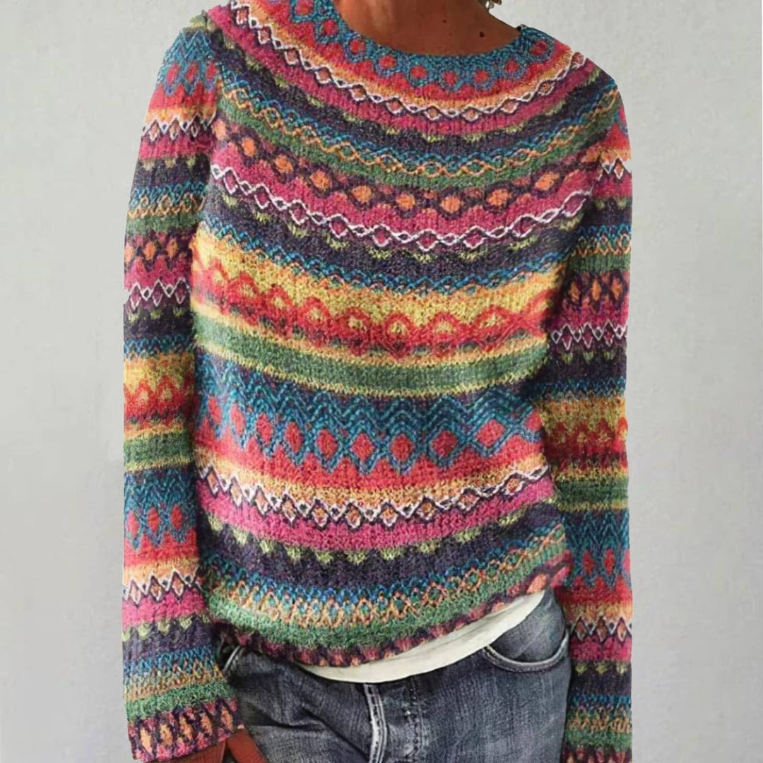 Brita | Colourful Retro Jumper with Nordic Pattern | Elina Dublin