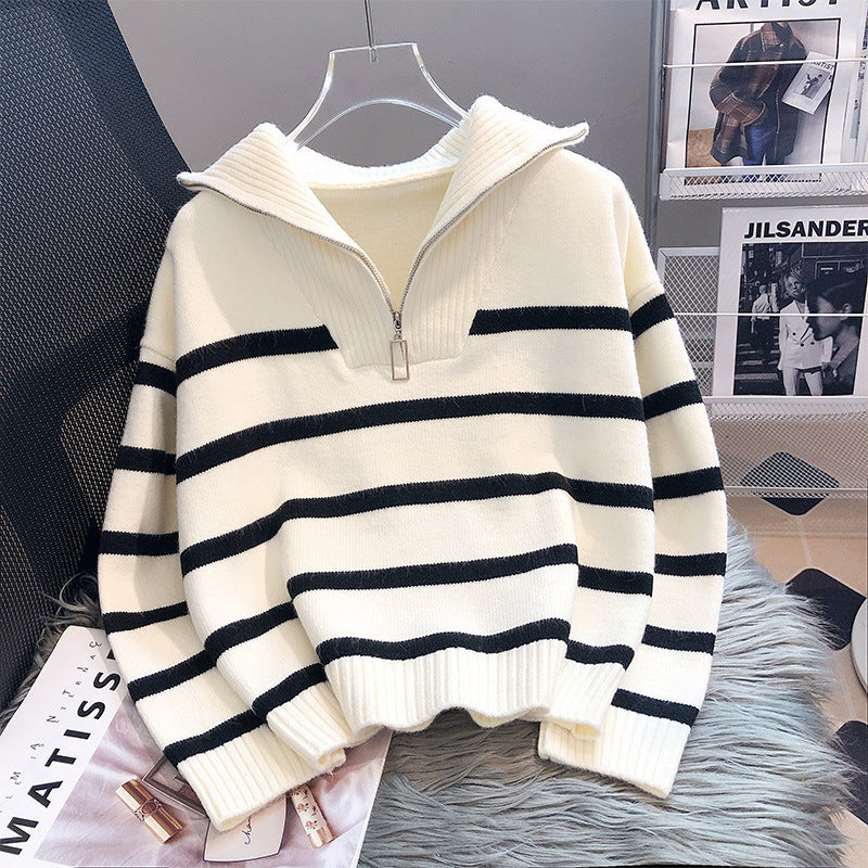 Ceathghleann - Striped Collar Sweater | Elina Dublin