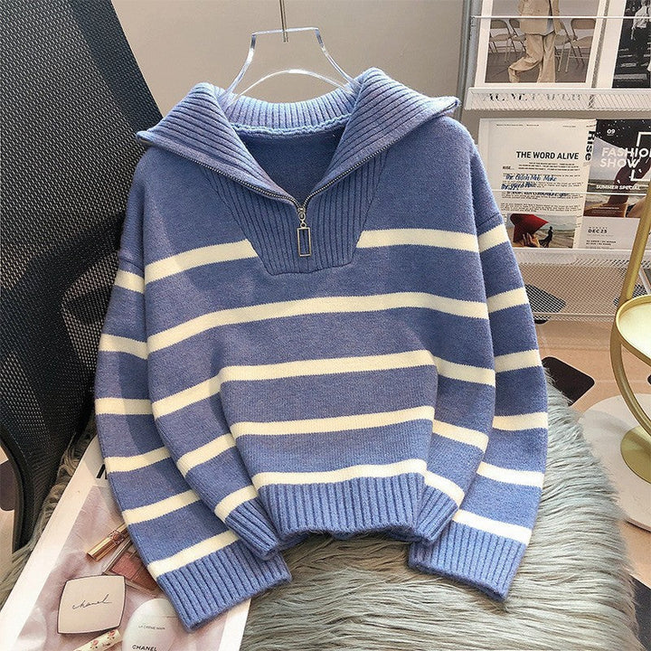 Ceathghleann - Striped Collar Sweater | Elina Dublin