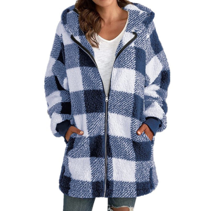 ARABELLA™ - Plaid Fleece Long Sleeve Hooded Coat | Elina Dublin