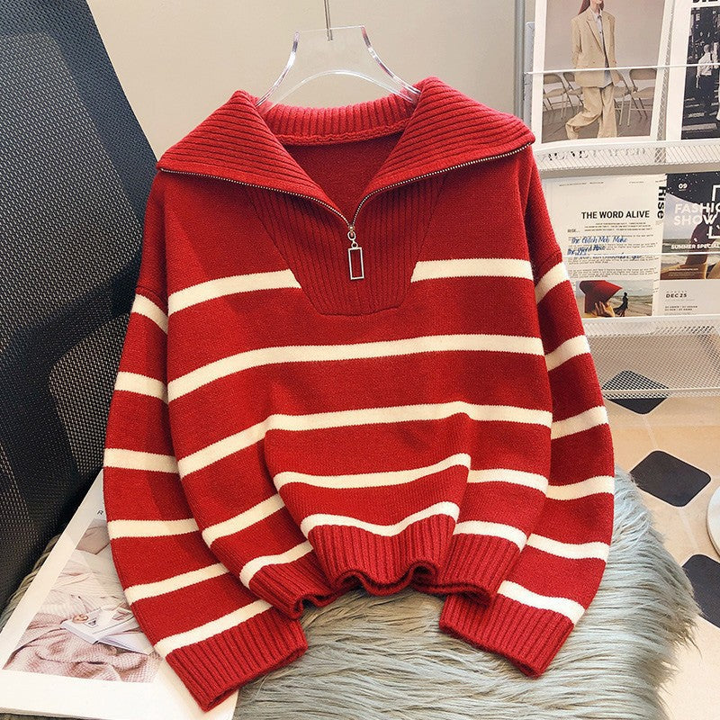 Ceathghleann - Striped Collar Sweater | Elina Dublin