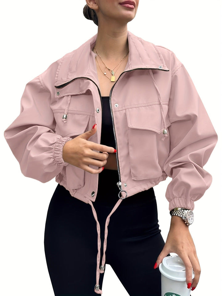 AGAPITA™ – Lightweight Zip-Up Cropped Jacket | Elina Dublin