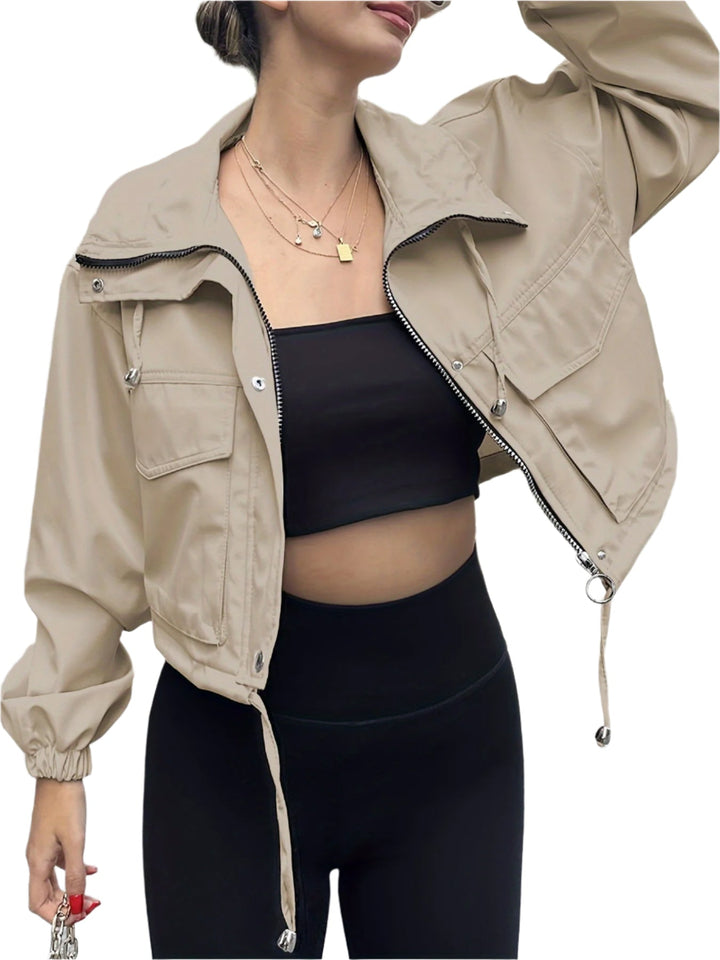 AGAPITA™ – Lightweight Zip-Up Cropped Jacket | Elina Dublin