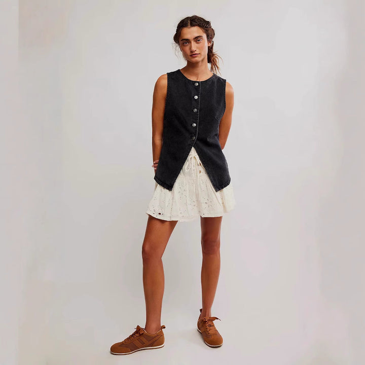 QERIDAD™ - Comfy Button Down Sleeveless Vest | Elina Dublin