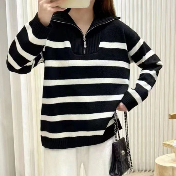 Ceathghleann - Striped Collar Sweater | Elina Dublin