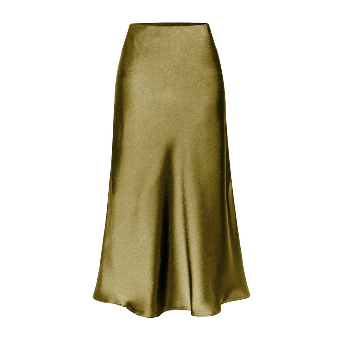 KEITH™ - Elegant High Waist Side Slit Midi Skirt | Elina Dublin
