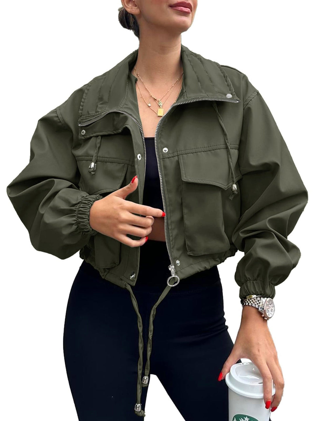 AGAPITA™ – Lightweight Zip-Up Cropped Jacket | Elina Dublin