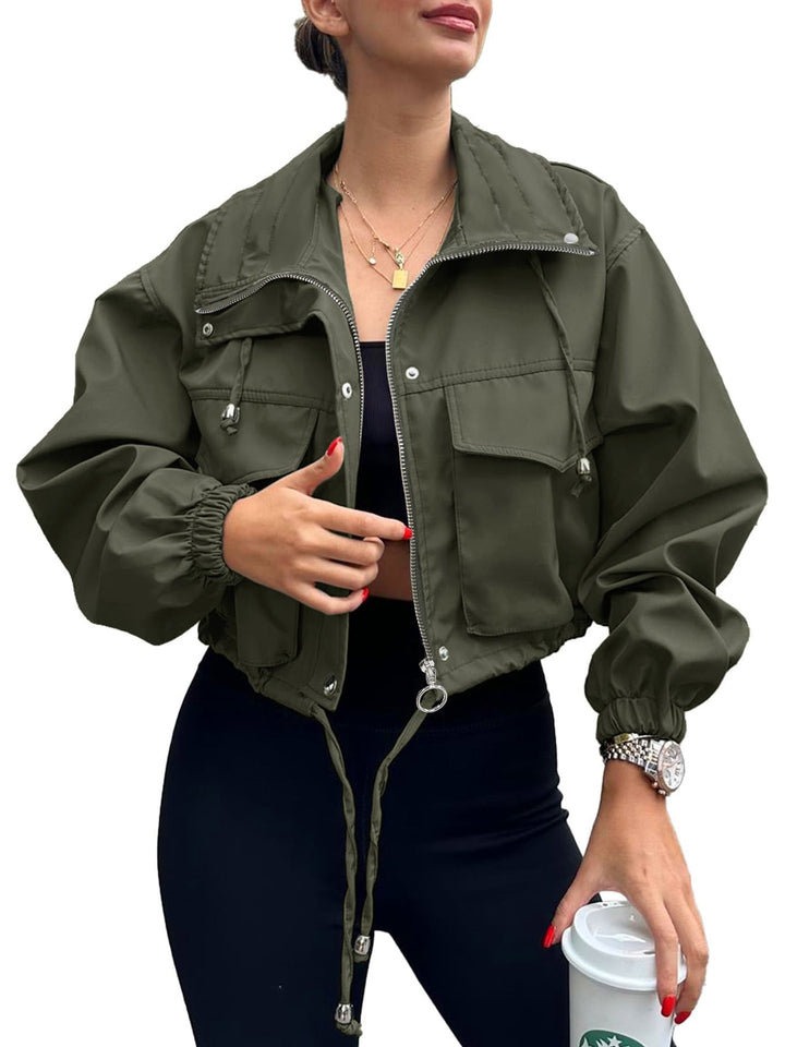 AGAPITA™ – Lightweight Zip-Up Cropped Jacket | Elina Dublin