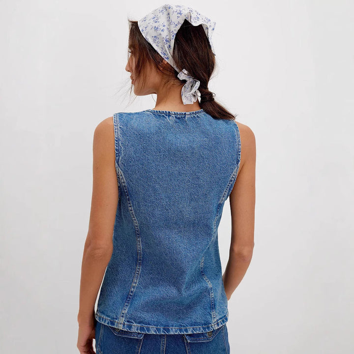 QERIDAD™ - Comfy Button Down Sleeveless Vest | Elina Dublin