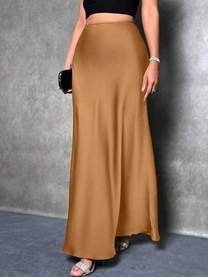 FIONA™ - Satin High-Waist Skirt | Elina Dublin