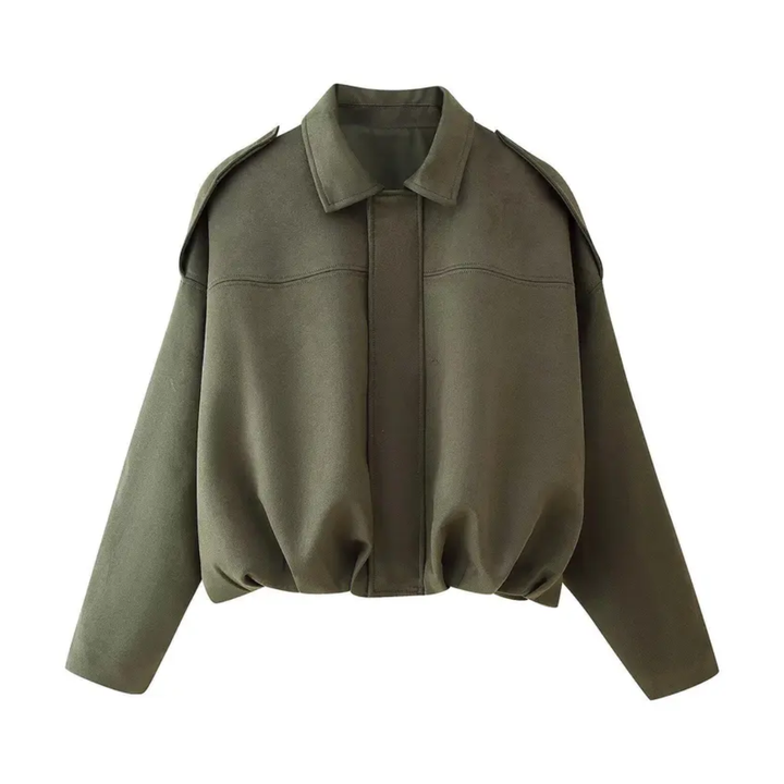 PETRA™ – Vintage Suede Epaulet Bomber Jacket | Elina Dublin