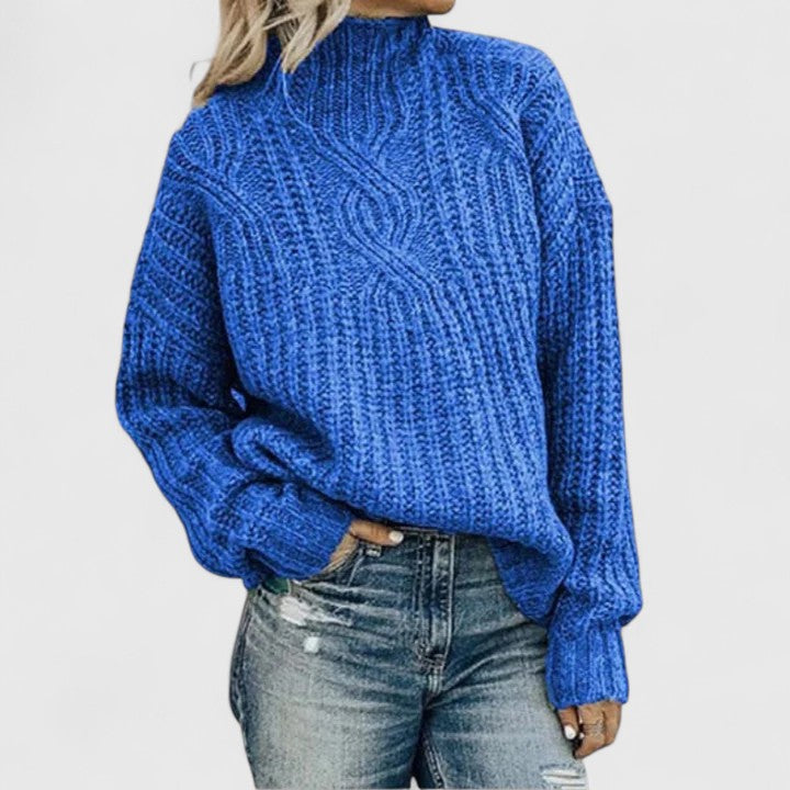 Clotilde™ — Comfortable Textured Turtleneck Sweater | Elina Dublin