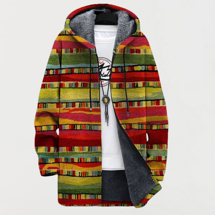 Hilda | Women's Hooded Striped Coat | Elina Dublin