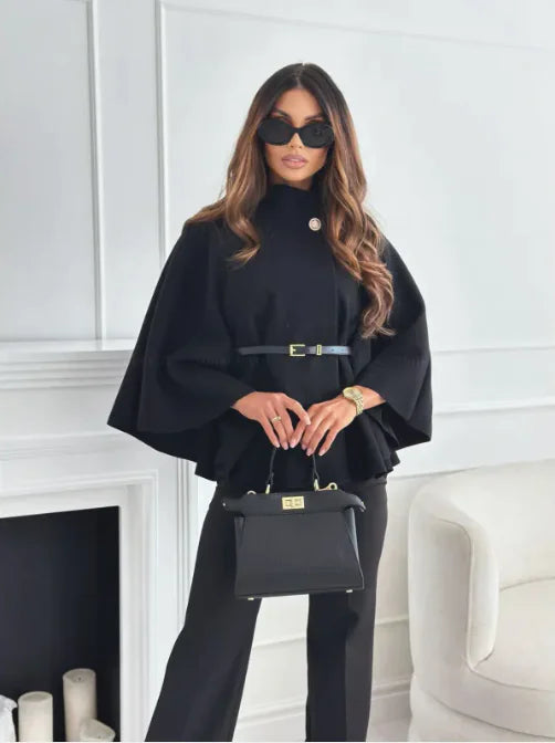 GAMORA™ - Stylish High Neck Cape Jacket | Elina Dublin