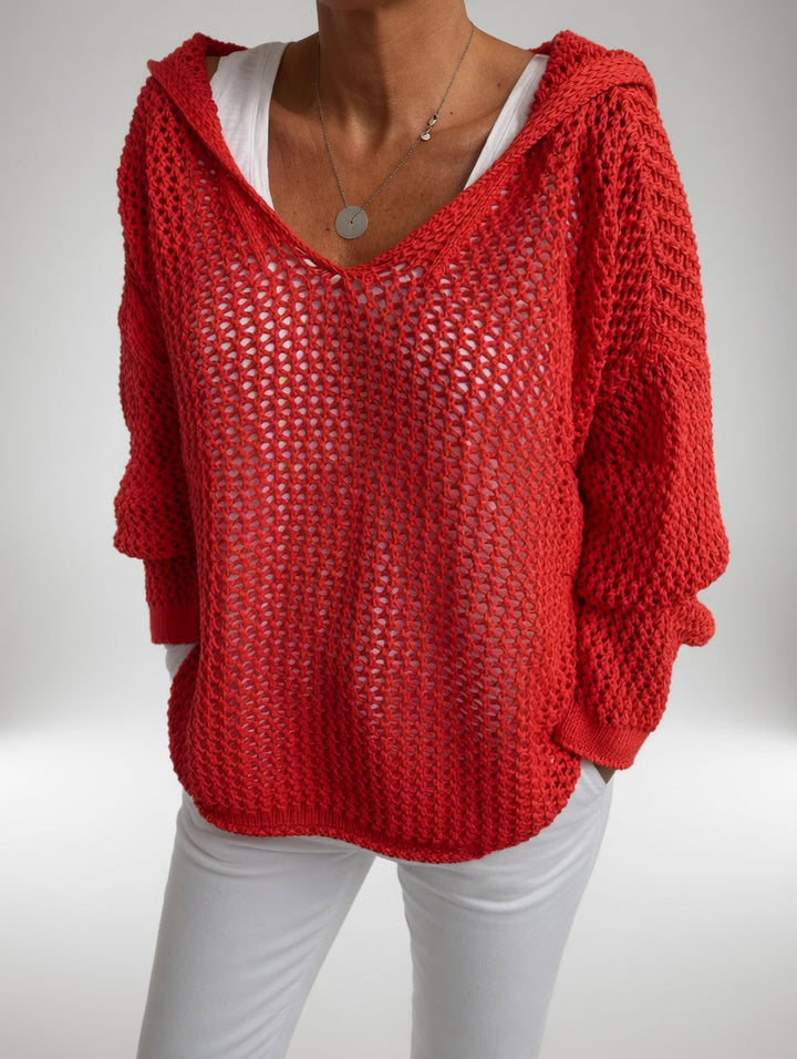 Évarielle™ — Open-Knit Sweater with Relaxed Collar | Elina Dublin