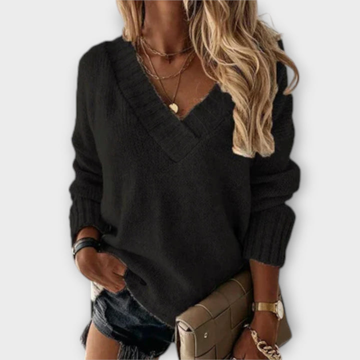 Jane - Soft V-Neck Sweater | Elina Dublin