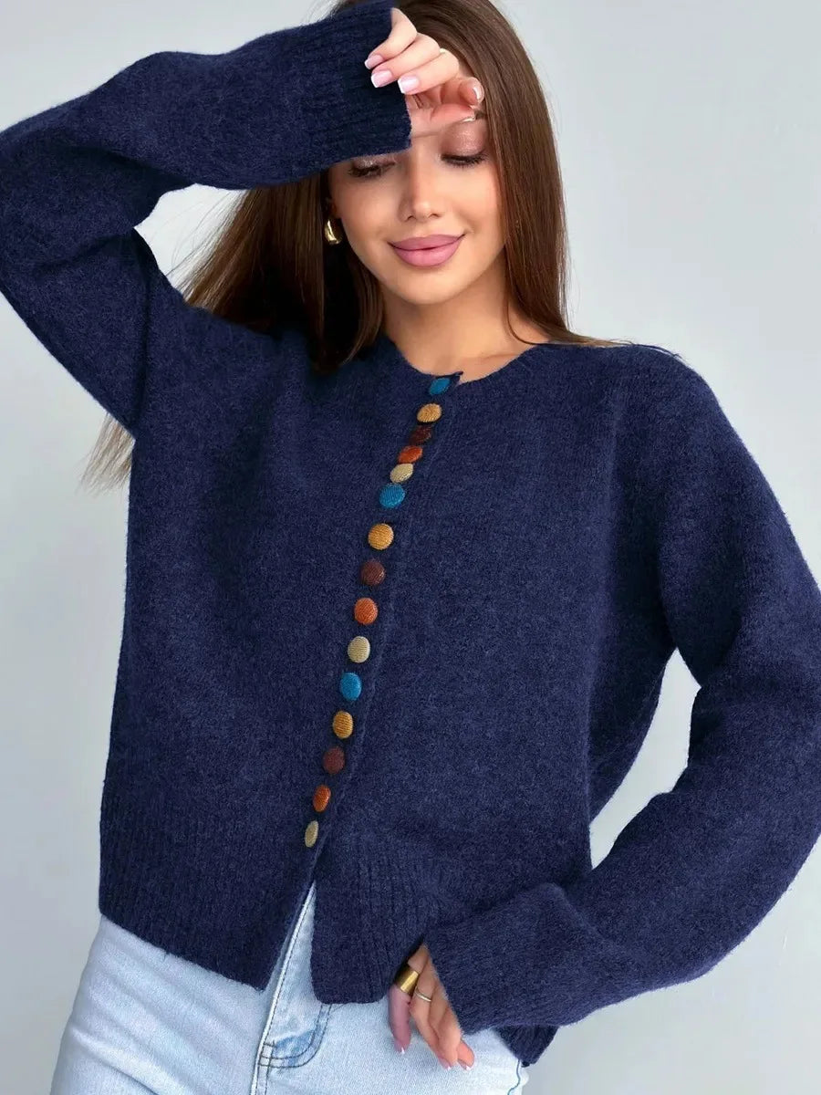 Nicole - Cardigan with Button Detail | Elina Dublin