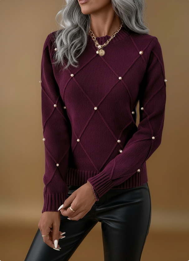 Marguerite™ – Elegant Sweater with Delicate Pearls | Elina Dublin