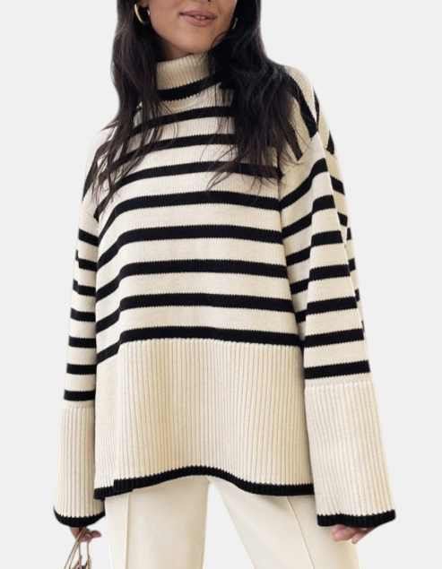 Éliane™ – The Relaxed Elegant Striped Sweater | Elina Dublin