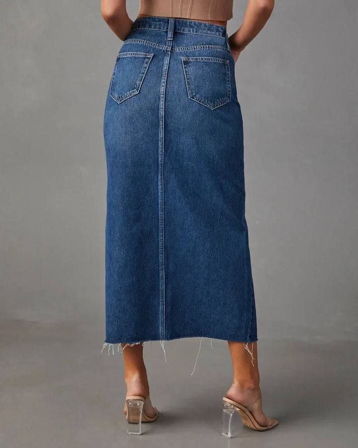 DENISE™ – Classic High-Waist Denim Skirt | Elina Dublin