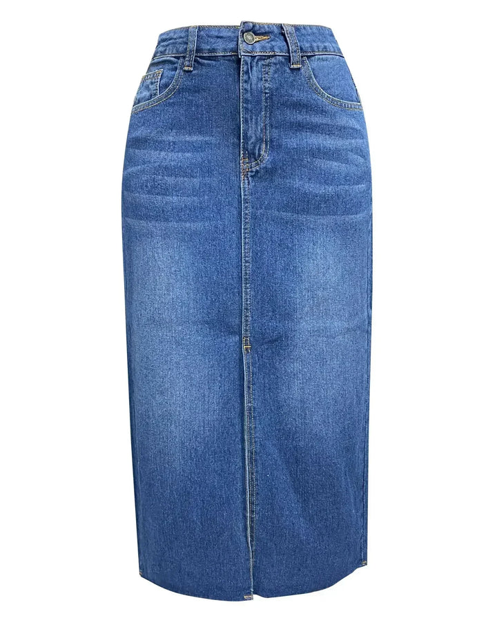 DENISE™ – Classic High-Waist Denim Skirt | Elina Dublin
