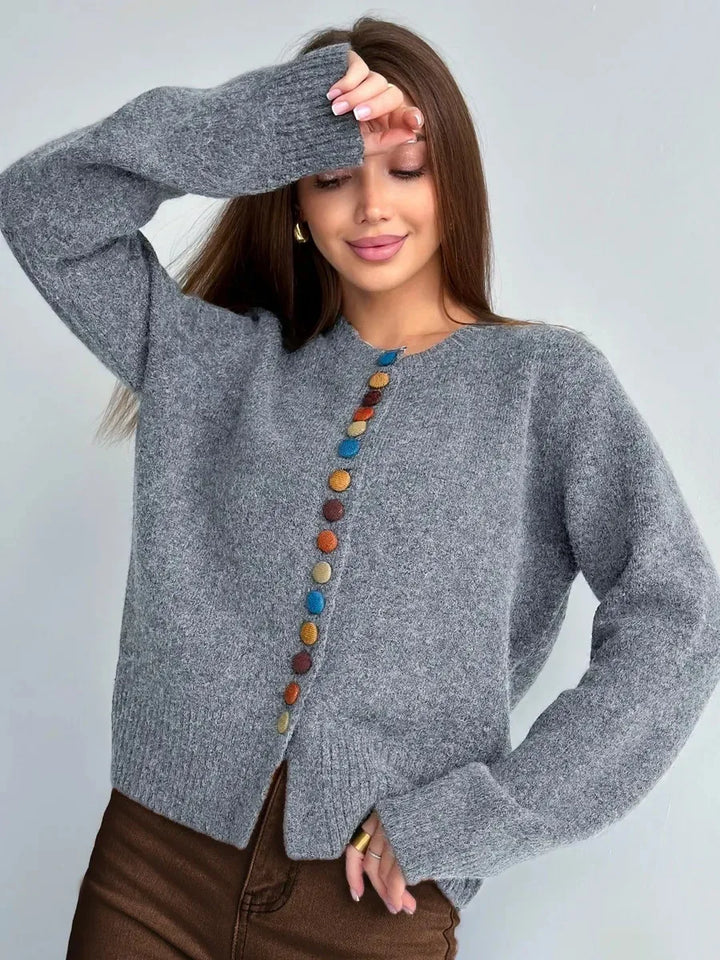 Nicole - Cardigan with Button Detail | Elina Dublin