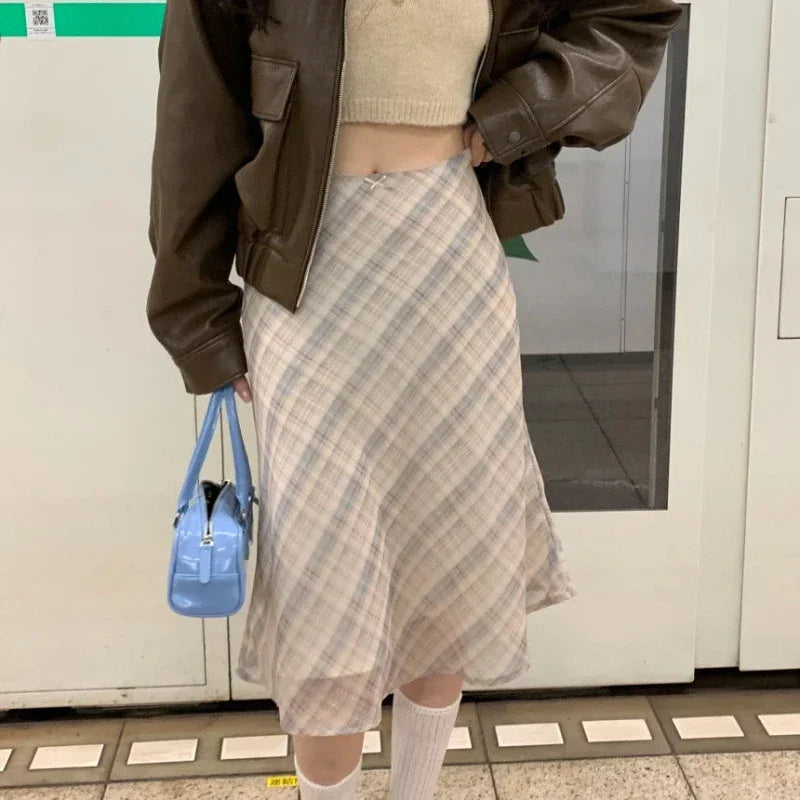 MORIAH™ – Classic Plaid Midi Skirt | Elina Dublin