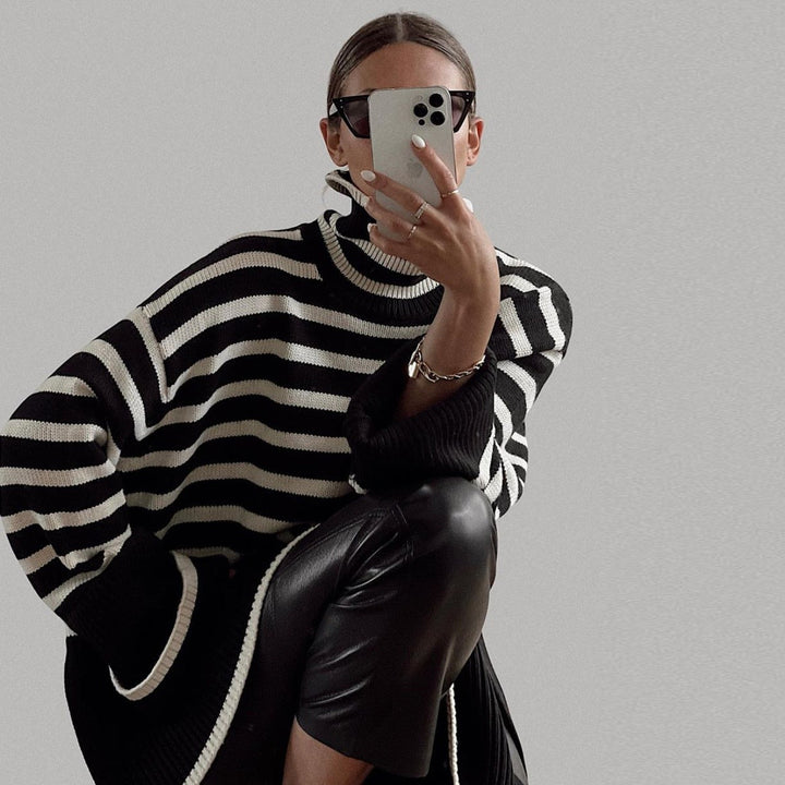 Éliane™ – The Relaxed Elegant Striped Sweater | Elina Dublin