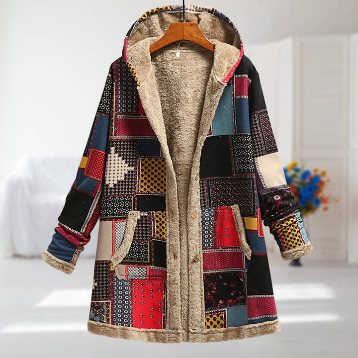 Ilaria | Coat with Geometric Patchwork Pattern | Elina Dublin