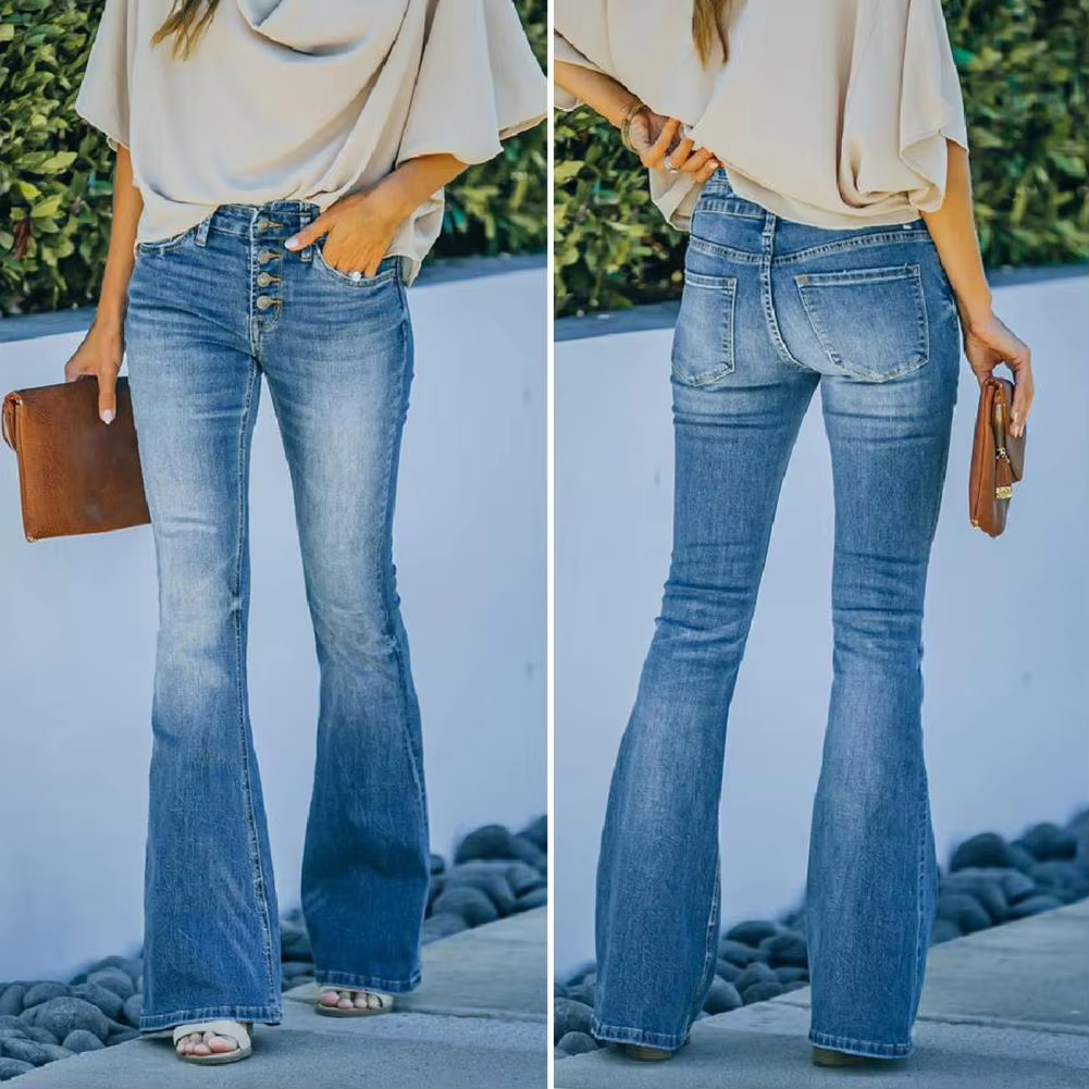 AVELINE™ - Comfortable High Waist Vintage Flared Jeans | Elina Dublin