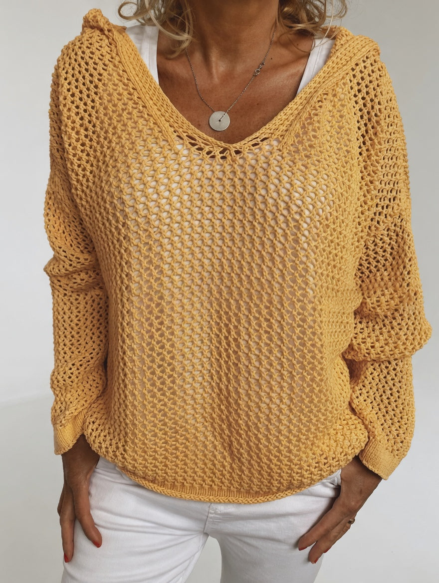 Évarielle™ — Open-Knit Sweater with Relaxed Collar | Elina Dublin
