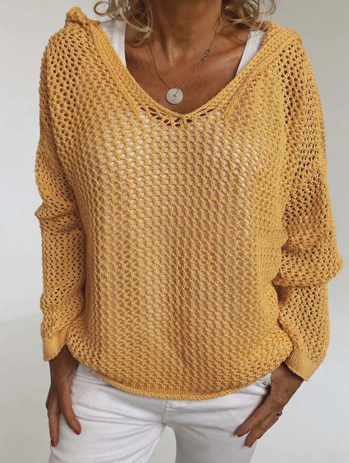 Évarielle™ — Open-Knit Sweater with Relaxed Collar | Elina Dublin
