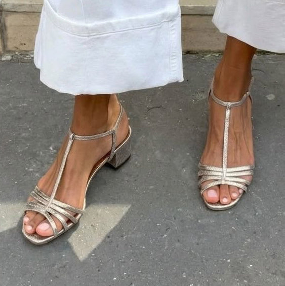 Maura - Golden Everyday Sandals | Elina Dublin