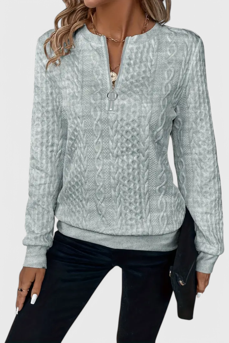 Zoey Soft Zip Knit Jumper | Elina Dublin