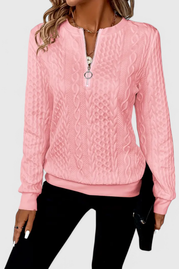 Zoey Soft Zip Knit Jumper | Elina Dublin