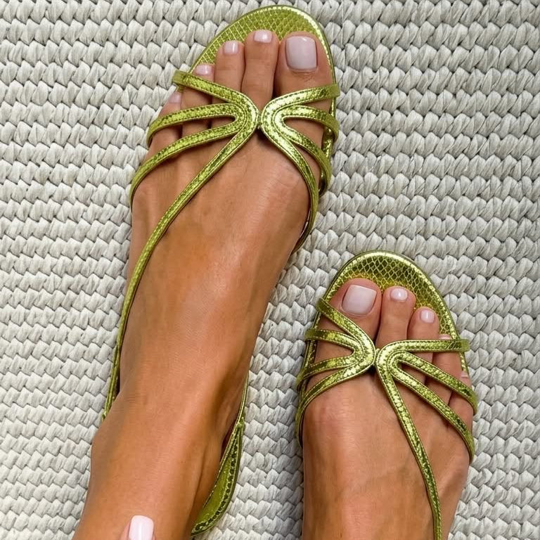Meabh - Golden Elegance Sandals | Elina Dublin