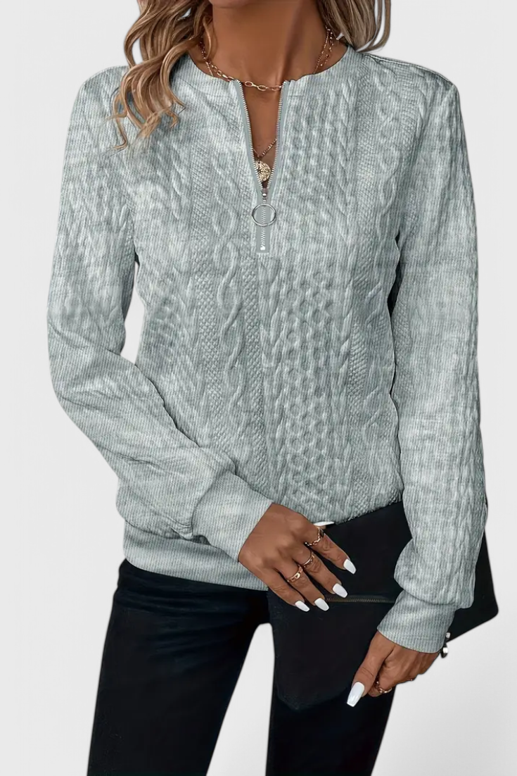 Zoey Soft Zip Knit Jumper | Elina Dublin